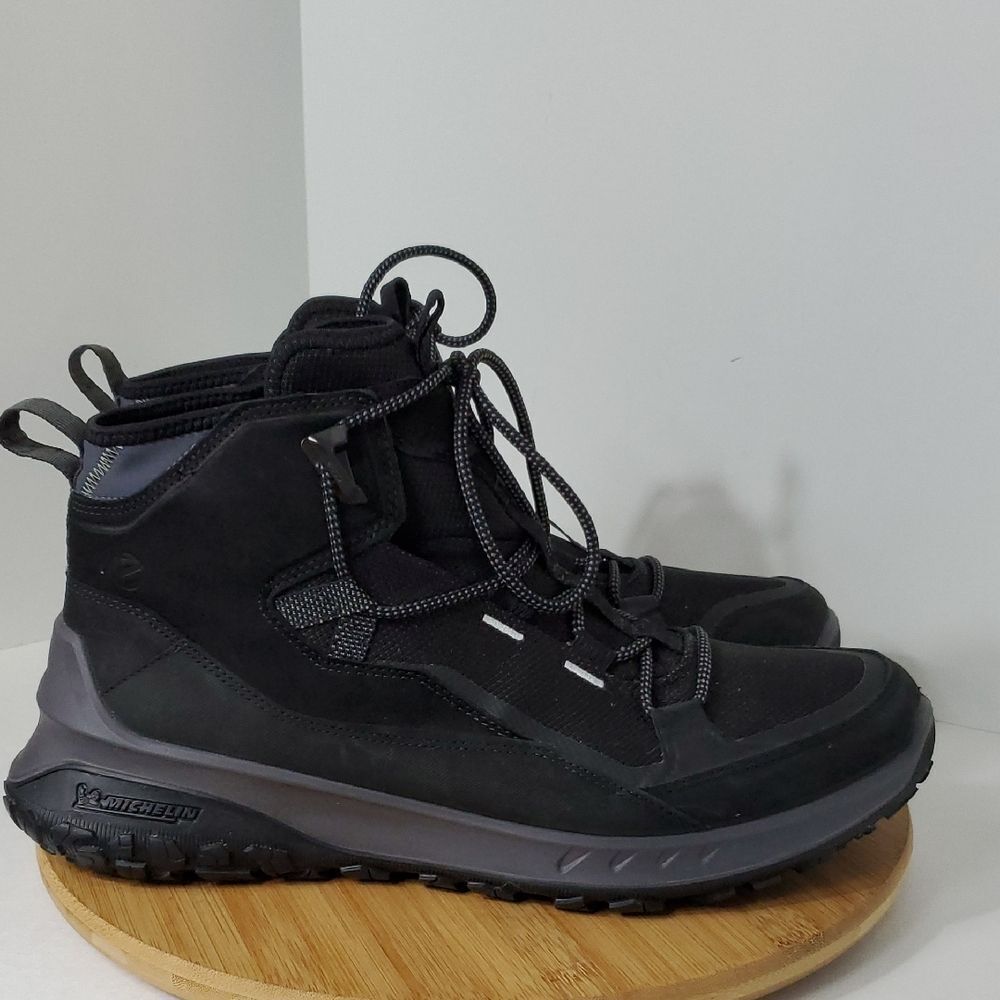Ecco Men's Nubuck Waterproof Sneaker Boot Ult-Trn Black Size EU 46